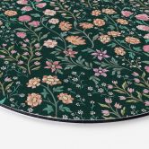 Wanddecoratie met vintage weidebloemen - Donkergroen - Bloemdecoratie - Aluminium dibond rond 