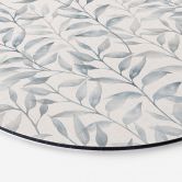 Wandbild Zarte Aquarell-Blätter - Soft Grau - Bloomery Decor - Alu-Dibond - Rund 