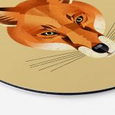 Wandbild Fuchs - Alu-Dibond Rund - Braun 