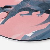 Wandbild Dinosaurier Giganotosaurus - Alu-Dibond Rund - Braun 