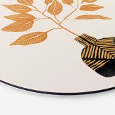Wandbild Goldener Zweig mit Blättern - Cats & Dotz - Alu-Dibond Rund 