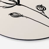 Wandbild Line Art Mohnblume - Cats & Dotz - Alu-Dibond Rund 