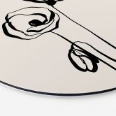 Wandbild Line Art Zwei Mohnblumen - Cats & Dotz - Alu-Dibond Rund 