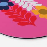 Rundes Wandbild Collett - Bunte Retroblumen - Alu-Dibond 