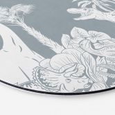 Rundes Wandbild Im Land der Dinosaurier - Blau - Kikki Belle - Alu-Dibond 