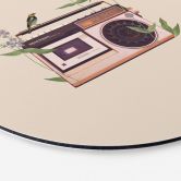 Wandbild Retro Radio floral - Frida Floral Studio - Alu-Dibond - Rund 