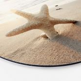Wandbild Funkelnder Seestern am einsamen Strand - Alu-Dibond Rund 