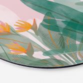 Wanddecoratie Botanische illustratie in groen en roze - Goed Blauw - Alu-Dibond Rond 