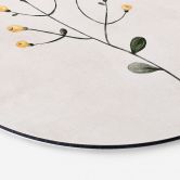 Wall Art Delicate plant with yellow flowers - Goed Blauw - Alu-Dibond Round 