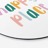 Spruch Wandbild - Happy place - Alu-Dibond Rund 