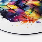 Rundes Wandbild Heine - Magischer Zauberwürfel - Rubik's Cube - Alu-Dibond 