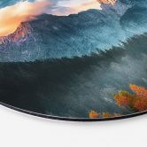 Wandbild Herbstliche Landschaft am Gipfel Triglav in den Julischen Alpen - Alu-Dibond Rund 