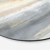 Wandbild Gold-graue Landschaft aus Pinselstrichen - Hobday - Alu-Dibond - Rund 