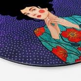 Wandbild Frau im Mohnblumenkleid - Alu-Dibond - Hülya - Rund 