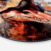 Wandbild T-Rex: Das wilde Gesicht der Urzeit - Jaszke - Alu-Dibond Rund 