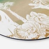 Rundes Wandbild Abenteuerreise zu den Dinosauriern - Ombre - Kikki Belle - Alu-Dibond 