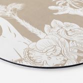 Rundes Wandbild Dinosaurier im wilden Dschungel - Braun - Kikki Belle - Alu-Dibond 