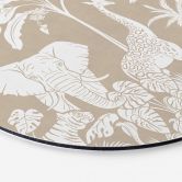 Rundes Wandbild Dschungelträume - Afrikas Tierwelt in Braun - Kikki Belle - Alu-Dibond 