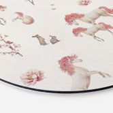Rundes Wandbild Einhorntraum im Blütenland - Kikki Belle - Alu-Dibond 