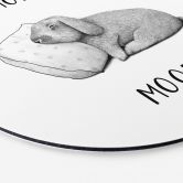 Rundes Wandbild Monday mood - Hase am Montagmorgen - Korenkova - Alu-Dibond 
