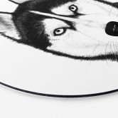 Rundes Wandbild Sibirischer Husky - Hundeporträt - Korenkova - Alu-Dibond 