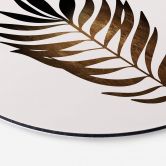 Alu-Dibond Kubistika - Blatt in Gold - Rund 