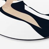 Alu-Dibond Kubistika - Die Dame im schwarzen Kleid - Rund 