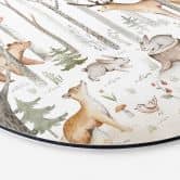 Wandbild Abenteuer mit Waldtieren - Kvilis - Alu-Dibond Rund 