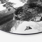 Wandbild Malerische Landschaft mit glasklarem Bergsee - Hintersee - Alu-Dibond - Rund 