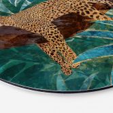 Wandbild Leopard im smaragdgrünen Dschungel - Manovski - Alu-Dibond Rund 