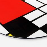 Alu-Dibond Mondrian - Komposition mit Rot Gelb Blau und Schwarz - Rund 