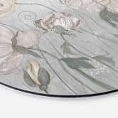 Wandbild Blumen im Vintage Stil in Grau - Ms Tiff - Alu-Dibond Rund 