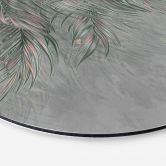 Wanddecoratie Exotische palmbladeren roze-groen - Ms Tiff - Alu-Dibond Rond 