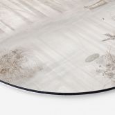 Wandbild Wald am See im Nebel in Beige - Ms Tiff - Alu-Dibond Rund 