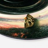 Wandbild Weltall: Astronaut im Boot - Nicebleed - Alu-Dibond - Rund 