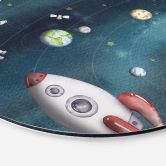 Wandbild Weltraum Abenteuer mit Astronauten - Oliver Robins - Alu-Dibond - Rund 