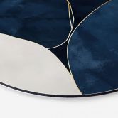 Wandbild Geometrische Balance in Blau und Weiß - Paksoylu - Alu-Dibond Rund 