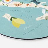 Wandbild Karte von Italien - Rivers - Alu-Dibond - Rund 