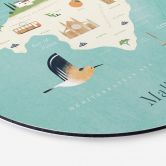 Wandbild Karte von Mallorca - Alu-Dibond Rund - Rivers 