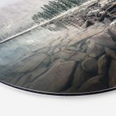 Natur Wandbild Winterwald am See - Rostovskiy - Alu-Dibond Rund 