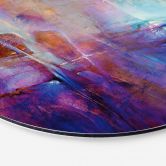 Wandbild Abstrakte Küstenlinie in Violett - Schmucker - Alu-Dibond Rund 