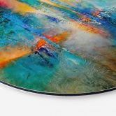Wandbild Urbanes Licht in Blau und Orange - Schmucker - Alu-Dibond Rund 