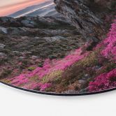 Wandbild Seo - Felsige Landschaft im Sonnenuntergang - Alu-Dibond Rund 