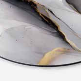 Wandbild Abstrakte Komposition in Gold und Grau - Shelest - Alu-Dibond Rund 