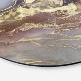 Wandbild Edle Strukturen in Gold und Violett - Shelest - Alu-Dibond Rund 