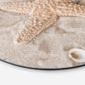 Wandbild Sternfisch im goldenen Strand - Alu-Dibond Rund 