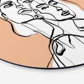 Wandbild Line Art Porträt von zwei Frauen - Treechild - Alu-Dibond - Rund 