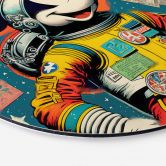 Rundes Wandbild Treechild - Mickey als Astronaut im Retro Stil - Alu-Dibond 