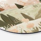 Wandbild Pastell Berglandschaft mit Blumen - Treechild - Alu-Dibond Rund 