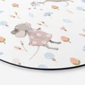 Wandbild Kleine Mäuse mit Luftballons - UN Designs - Rund - Alu-Dibond 